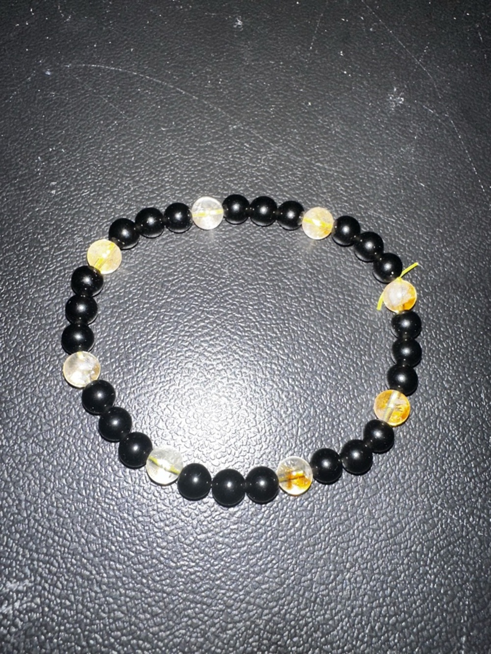 Black Obsidian & Golden Healer Beaded Stretch Bracelet